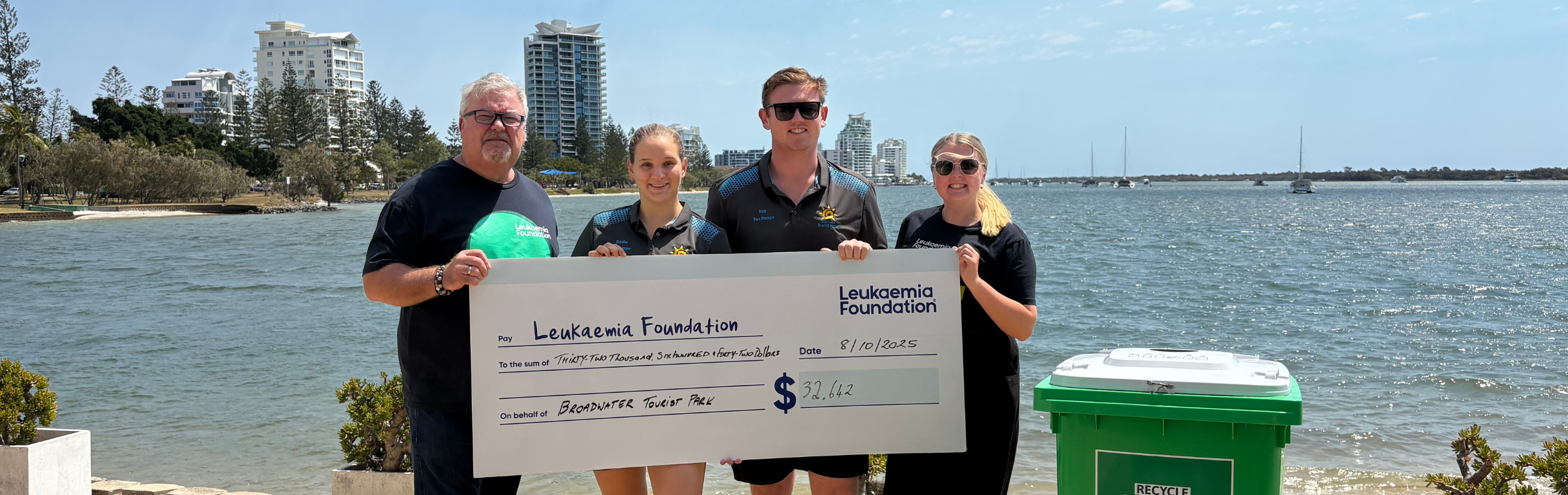 Broadwater Tourist Park raises $32,000 for the Leukaemia Foundation | Containers for Change Queensland